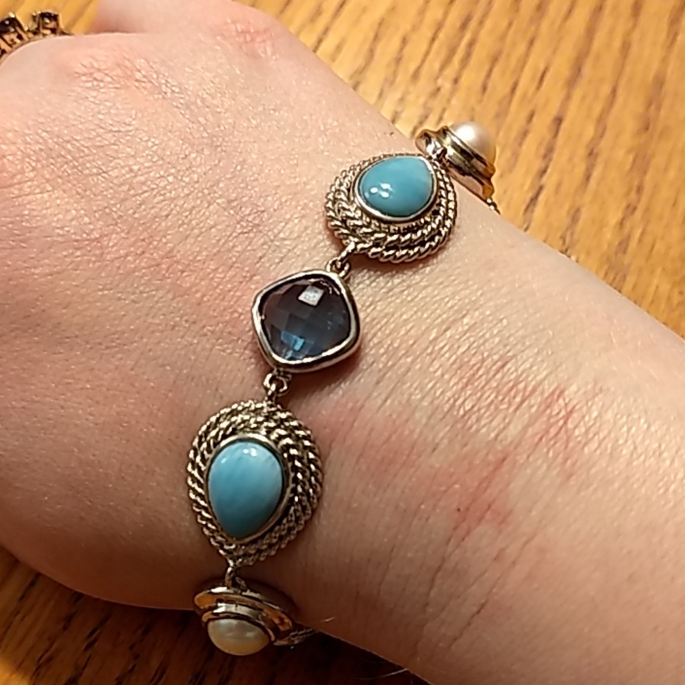 Marahlago Larimar Reina Sterling Bracelet